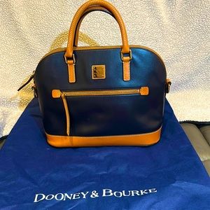 midnight blue satchel with detachable crossbody strap Dooney and Bourke
